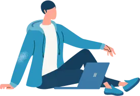 A person with laptop illustration