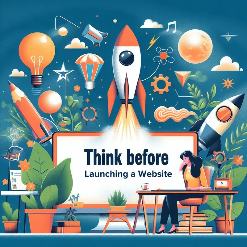 Think before launching a website, illustration